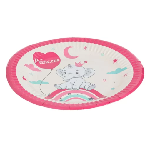 Set 6 Farfurii Petrecere Princess Cu Elefant 23 cm