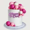 Decoratiune Tort Aniversare Roz Fuchsia Deluxe