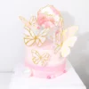 Decoratiune Tort Delicate Pink Butterflies