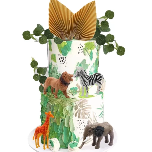 Decoratiune Tort Deluxe Wild Safari Set Cu Animale Și Elemente Naturale