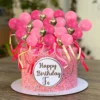 Decoratiune Tort Elegant Pink Balloons