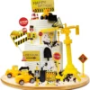 Decoratiune Tort Deluxe Constructii Set Tematic Cu Vehicule Si Semne Rutiere